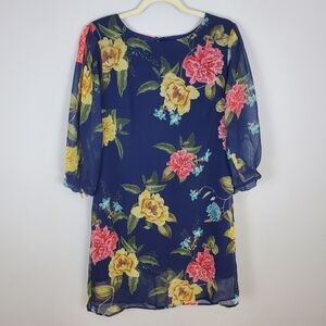 Sweet Pea NY&Co Stacy Frati Navy Blue Floral Dress Size Medium NWT